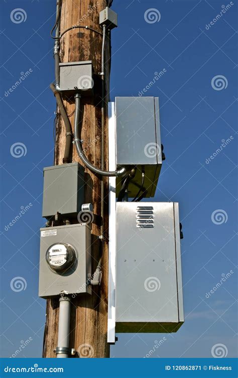 power pole electrical box|pole mounted electrical outlet box.